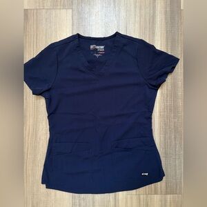 Grey's Anatomy Women's Navy Blue Short Sleeve Top